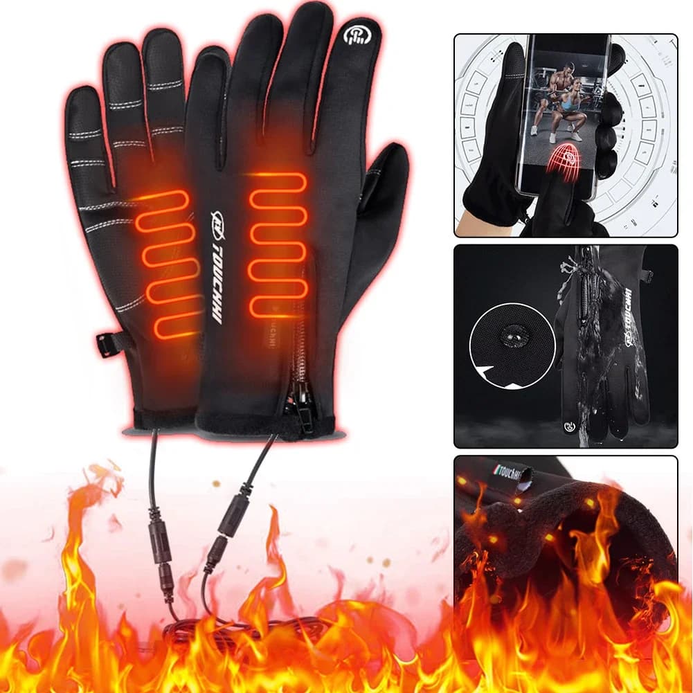 Guanti riscaldati elettrici da esterno Scaldamani 3 livelli di calore Guanti riscaldati touch screen Guanti da moto Guanti termici riscaldanti