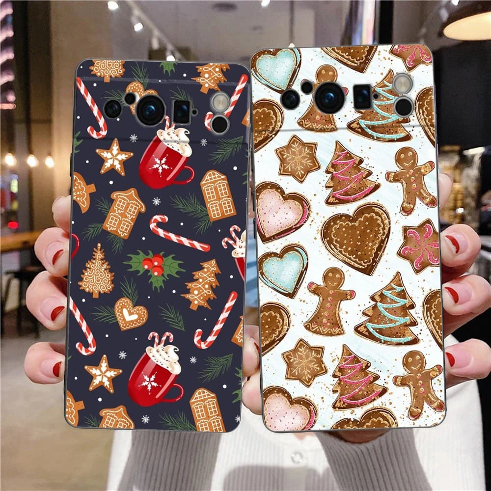Custodia per telefono di Natale del fumetto per Google Pixel 9 8 9A 8A 7 7A 6 Pro XL 6A 5G Cover in TPU di lusso con retro morbido nero