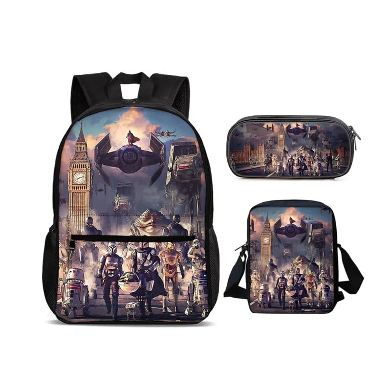 Star Wars backpack, pencil case, shoulder bag, 3Pcs Set, new fashionable and versatile design for both male and female students