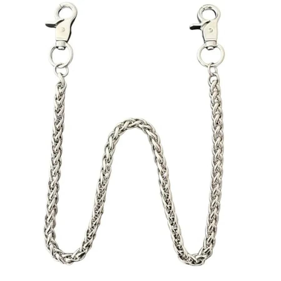 KALHE Gothic Wallet Chain for Men Women, Stainless Steel Pants Chain, Unisex Punk Trousers Accessory