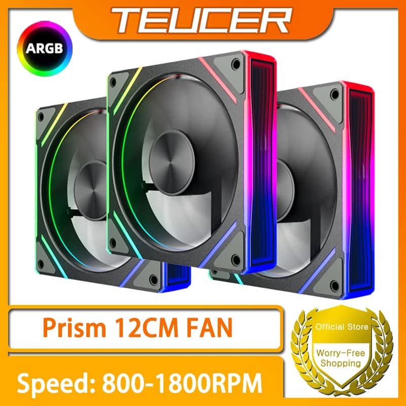 RGB LDPCSJ Prism 5 Pro 120mm, ARGB Fans for PC Cases, PWM 5V-3PIN 4PIN Fans, Liquid CPU Cooling Kit for PC Gaming, RGB Fans
