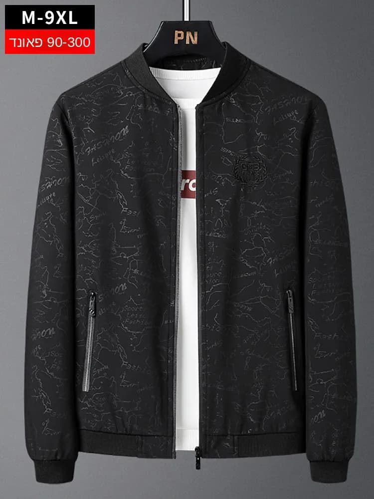 Men's Baseball Collar Jacket Spring Autumn Casual Loose plus Size Polyester Fiber Youth Fashion Polyester Blend Long Sleeve