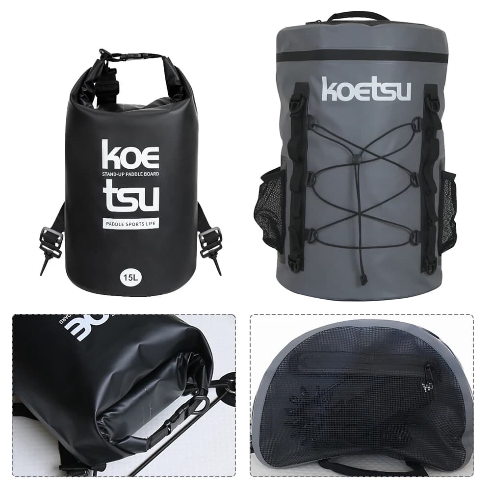Borsa per paddle board da 15/40 litri Borse portaoggetti impermeabili per paddleboard Borsa termica per ponte stand up paddle di grande capacità per SUP e kayak
