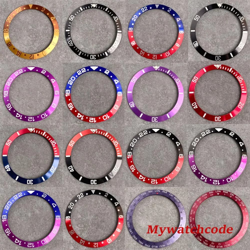 38mm x 30.5mm Nero Rosso Viola Lunetta Inserto Parte di ricambio per 40mm GMT SUB SKX 007 Orologio da uomo Accessori Custodia Anello