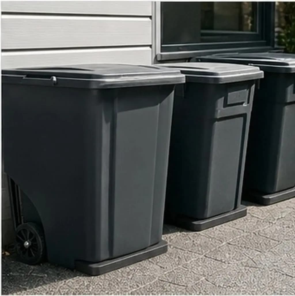 Garbage Bin Weight Block 8x4x0.3 Inch Stabilizing Trash Can Base Anti-Tip Outdoor Trash Can Bottom Weight Wind Resistant Design