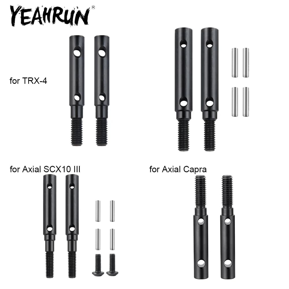 YEAHRUN 2 Pezzi In Acciaio Duro Anteriore Posteriore Portale Stub Asse Albero Ingranaggio di Trasmissione per TRX-4 Axial AXI03004 Capra SCX10 III 1/10 RC Parti di Automobili