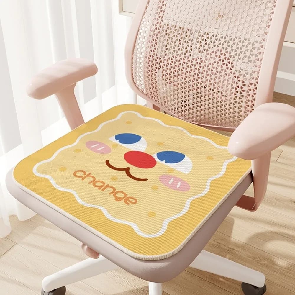 Cool Chair Cushion Non-slip Cartoon Chair Cushion Breathable Soft Ice Silk Seat Cushion Comfortable Cooling Cushion Four Seasons