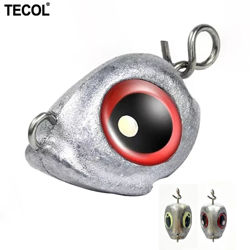 TECOL 5 Pezzi 28G Piombi Luminosi a Occhio di Pesce per Drop Shot, Rig Luminoso Anti-Aggraffamento, Piombi da Lancio, Gancio per Crankbait, Bass
