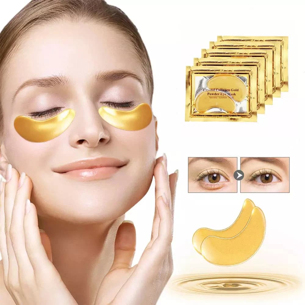 Benda for eyes in gold 24 carats with crystal collagen, anti-aging gel patch suitable for the area of the eyes, mask for delicate eyes for the eyes