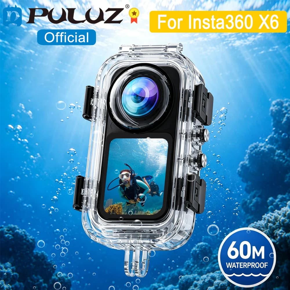 PULUZ 60m Underwater Diving Case For Insta360 X6, For Insta360 X6 Action Camera Waterproof Housing Snorkeling Invisible Cover