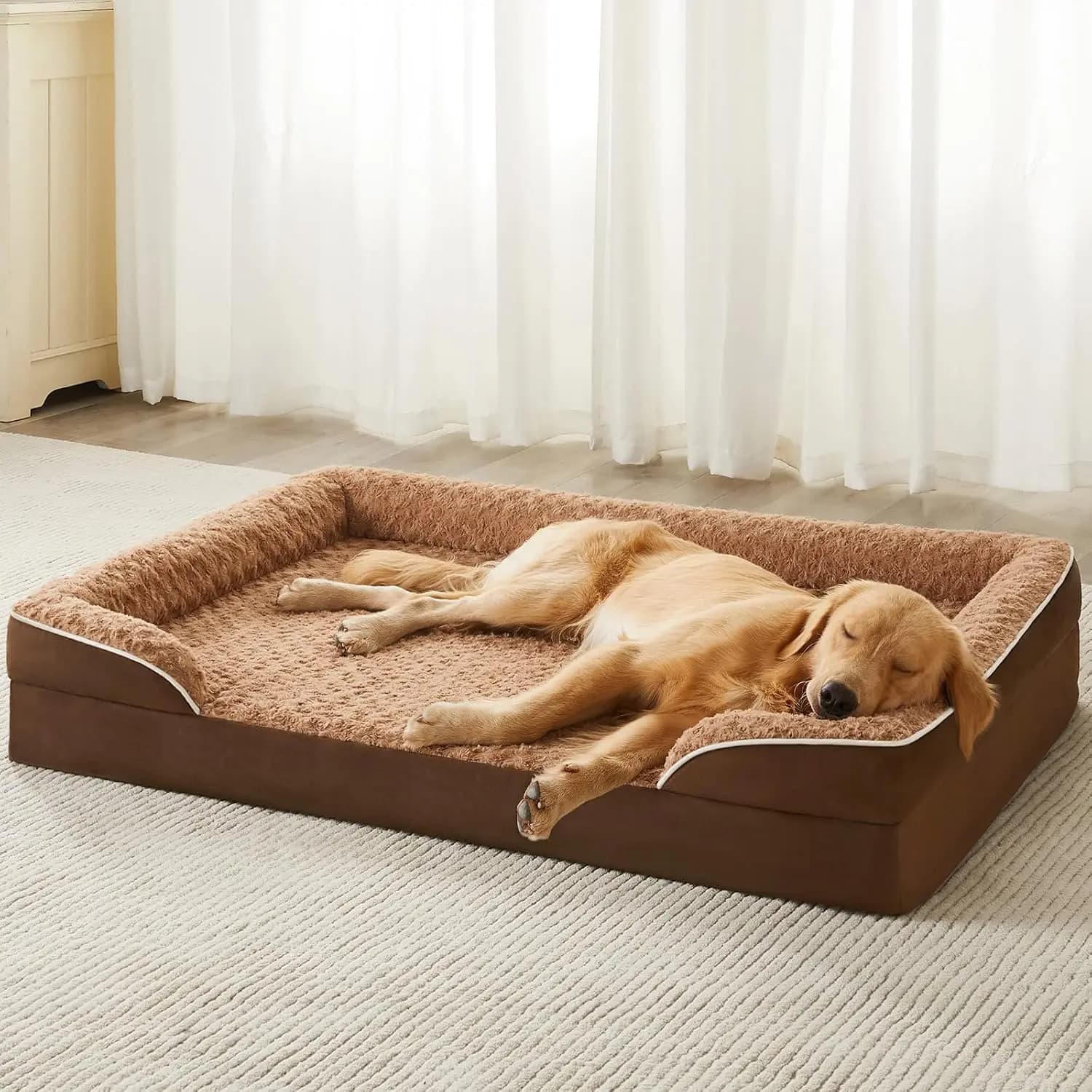 Letto per cani ortopedico lavabile per cani di taglia grande, fodera impermeabile e fondo antiscivolo, divano per animali domestici