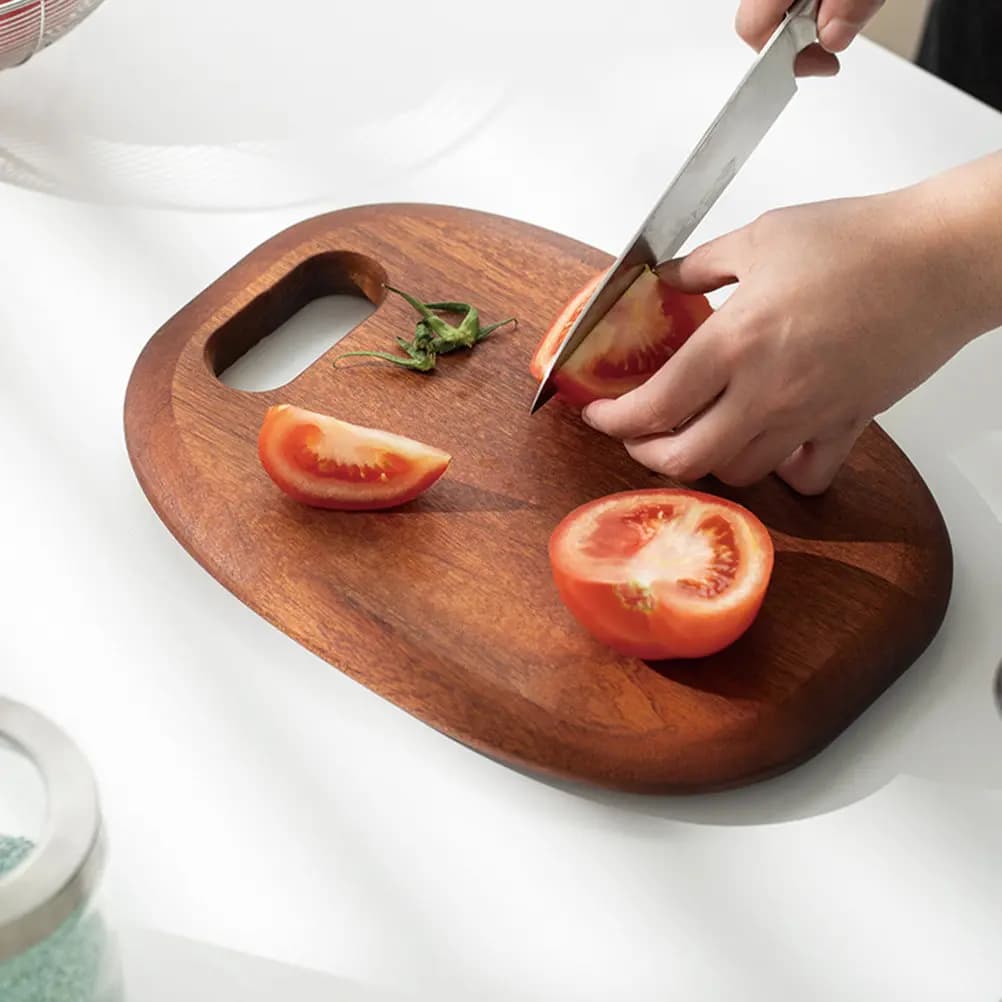 Tagliere Premium in Legno Massello Spesso 36x26.5x2.5cm, Reversibile per Frutta, Carne, Verdura, Pesce, Conservazione in Cucina