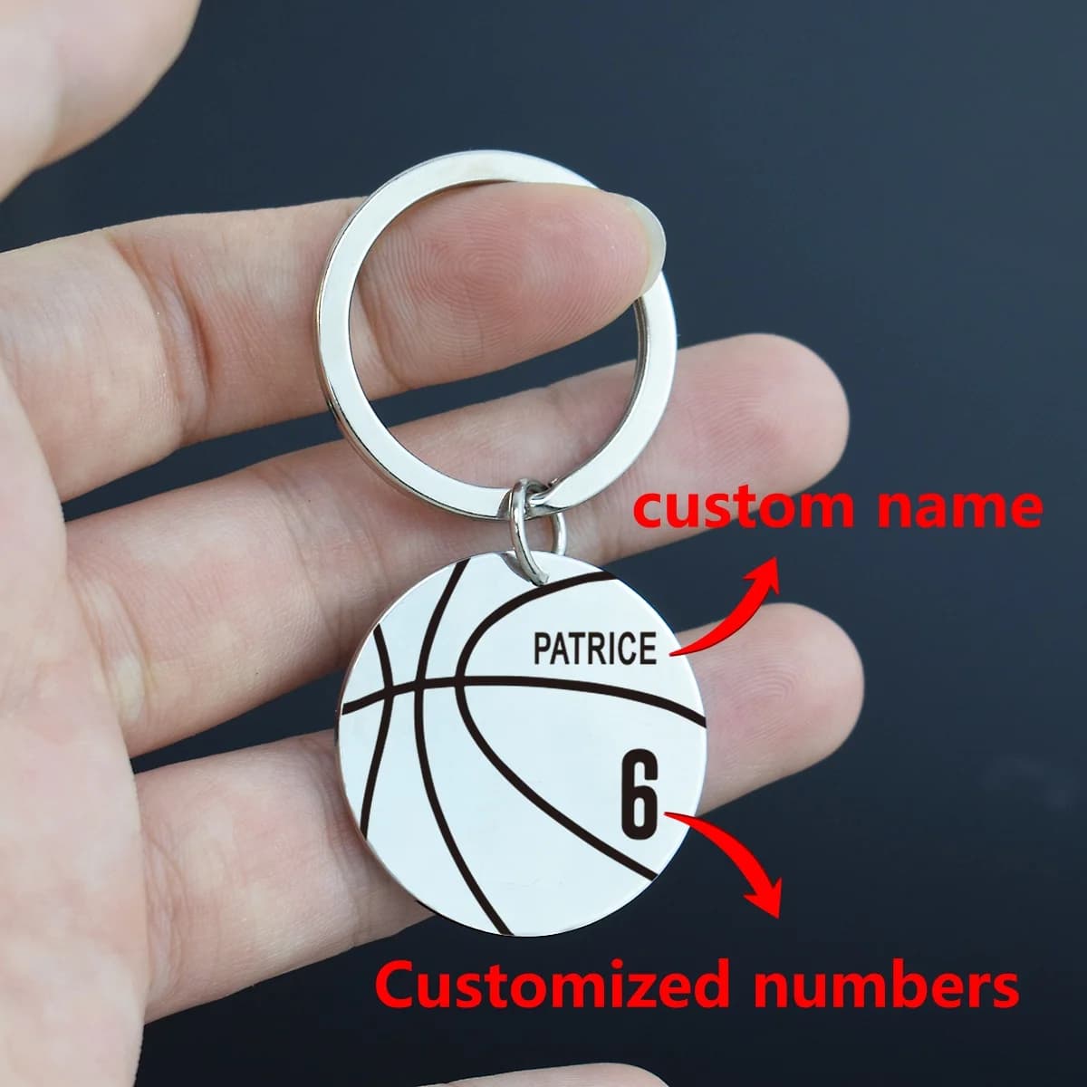 1 piece custom ball basketball football volleyball golf bowling ice hockey stainless steel keychain custom gift for fans