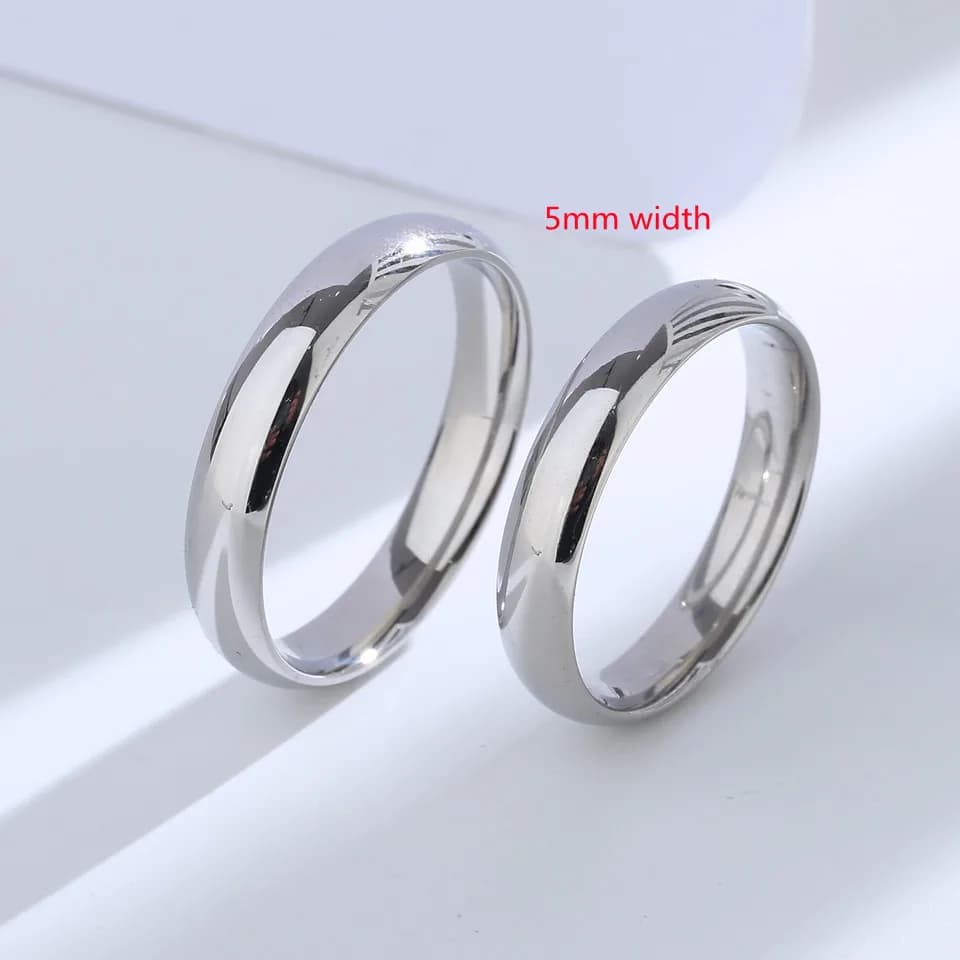 Buyee Ring for Couples 925 Sterling Silver with Light Polishing Women's finger ring Fashion Classic Wedding Jewelry Circle Gift