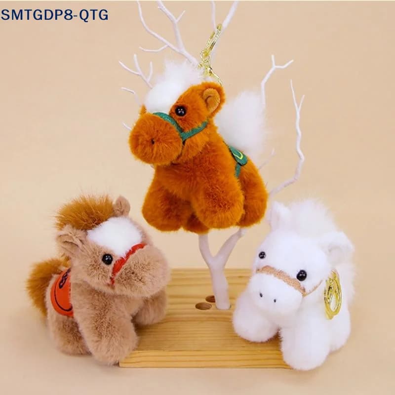 Novità! Portachiavi Peluche Cavallo Zodiacale Carino, Bambola di Peluche Kawaii, Ciondolo Decorativo per Borsa, Decorazione per Zaino, Regalo di Capodanno