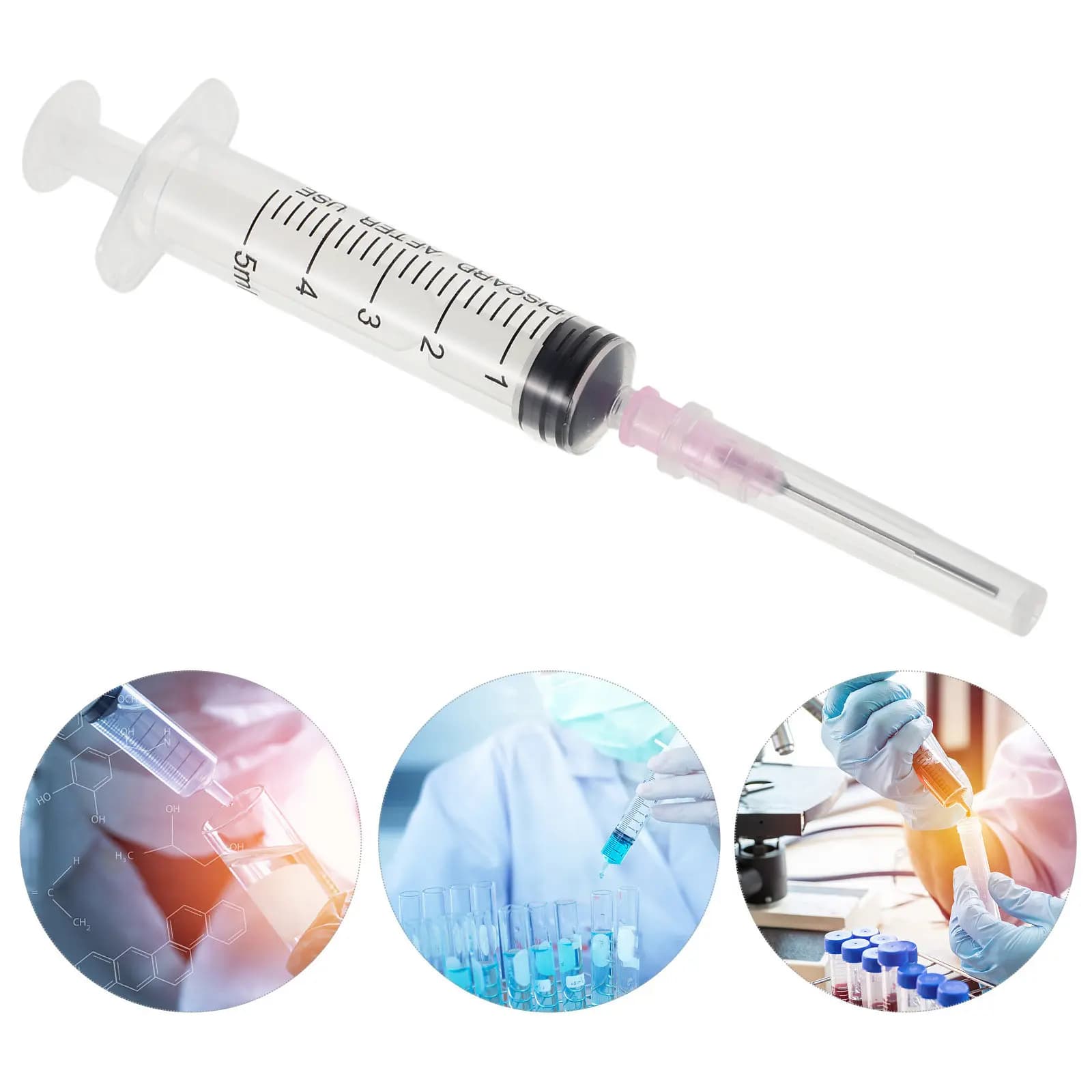 50Pcs Ink Refill Syringe for Fountain Pens Flat Tip Needle Leak-Proof Transparent Plastic Body with Scale Precision Ink Absorber