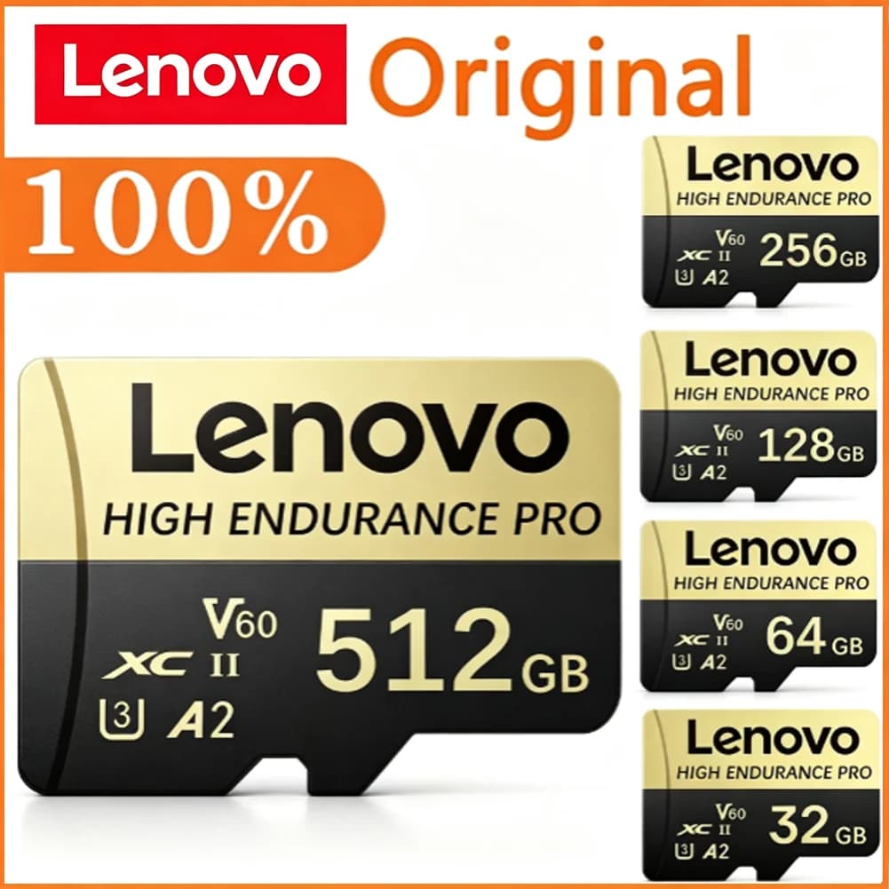 Lenovo Memory Card SD Card Micro SD 512GB 256GB 64GB Class10 U3 Ultra High Speed for Action Camera 4K Video Nintendo Switch Tab