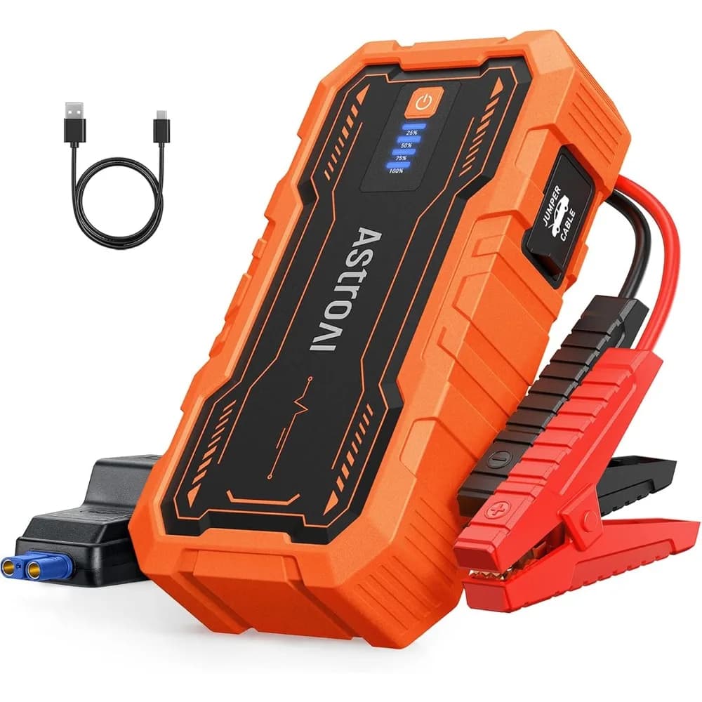 Avviatore di emergenza per batteria per auto AstroAI S8 Pro, pacco batteria di avviamento di emergenza di picco da 3000 A per motori diesel fino a 9,0 litri a gas e 7,0 litri, porta 12 V