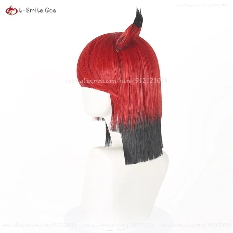 e;5'v\7,j/3;Anime Hotel Alastor Wig With Ear Cosplay Costume Heat Resistant Synthetic Hair Men Women Party Wigs + Wi8'j.9\k;5,h/