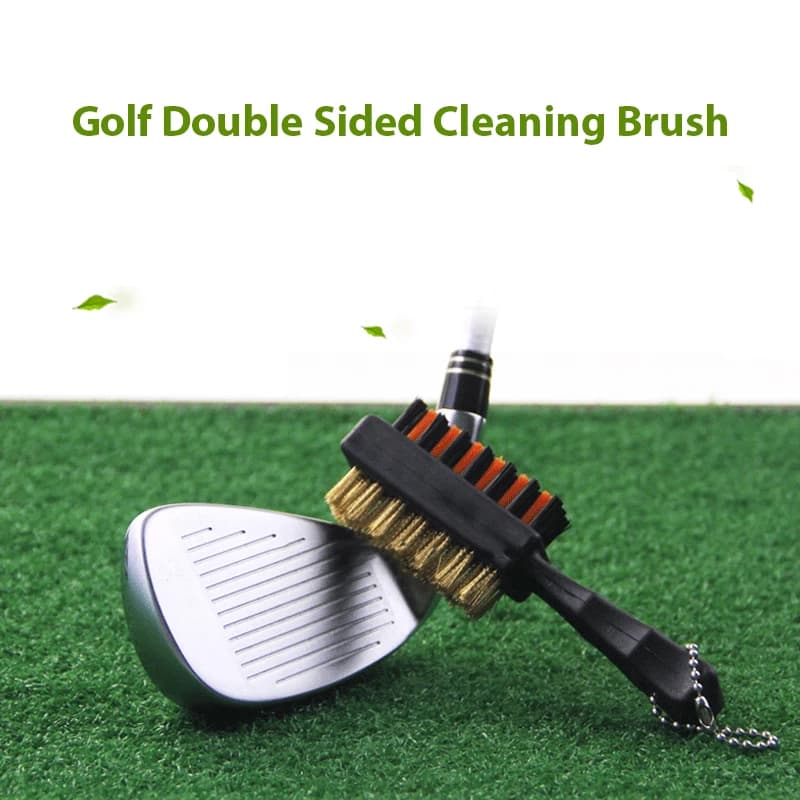 Spazzola per Mazze da Golf 2-in-1, Strumento di Pulizia Portatile in Metallo Leggero con Spazzole in Nylon per Palline e Scarpe da Golf