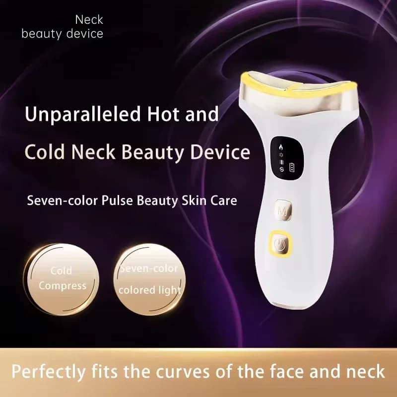 Dispositivo di Bellezza Portatile 3-in-1 per Collo e Viso, Strumento per la Cura della Pelle con Connessione USB, Vibrazione per Rassodamento e Modellamento del Viso
