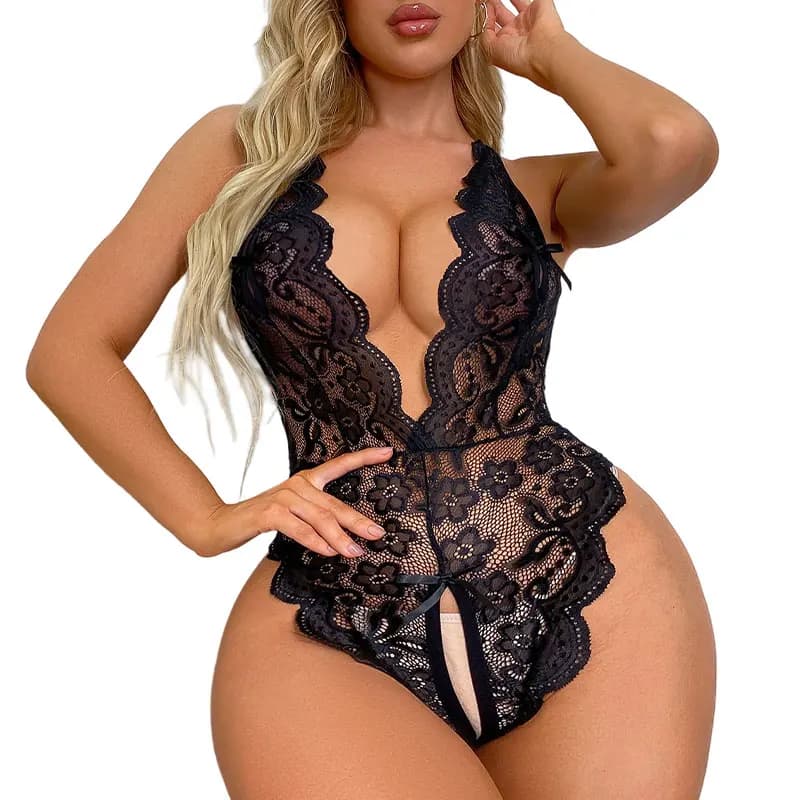Lingerie Set Transparent Erotic Bodysuit Sultry Outfits For Woman Naughty Open Leg Crotch Underwear Sexy Temptation Club Doll