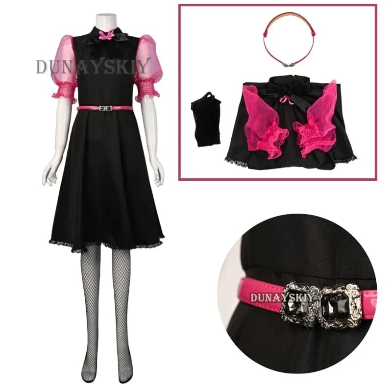 Film Monster Live High Girl Draculaura Costume Cosplay Parrucca Abito rosa Halloween Donna Fantasia Gioco di ruolo Outfitc;6,r'8;p'