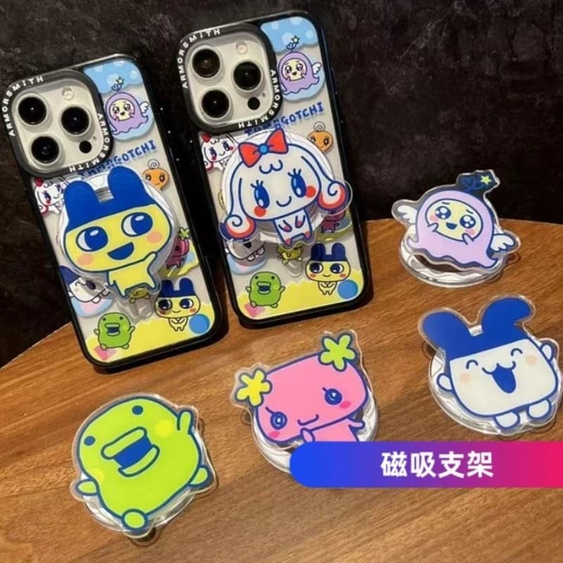 Magnetic Phone Support Kawaii Japanese Tamagotchi with Airbag Retractable, Strong Absorption, Portable, Anti-Caduta, Desk Support, Gift