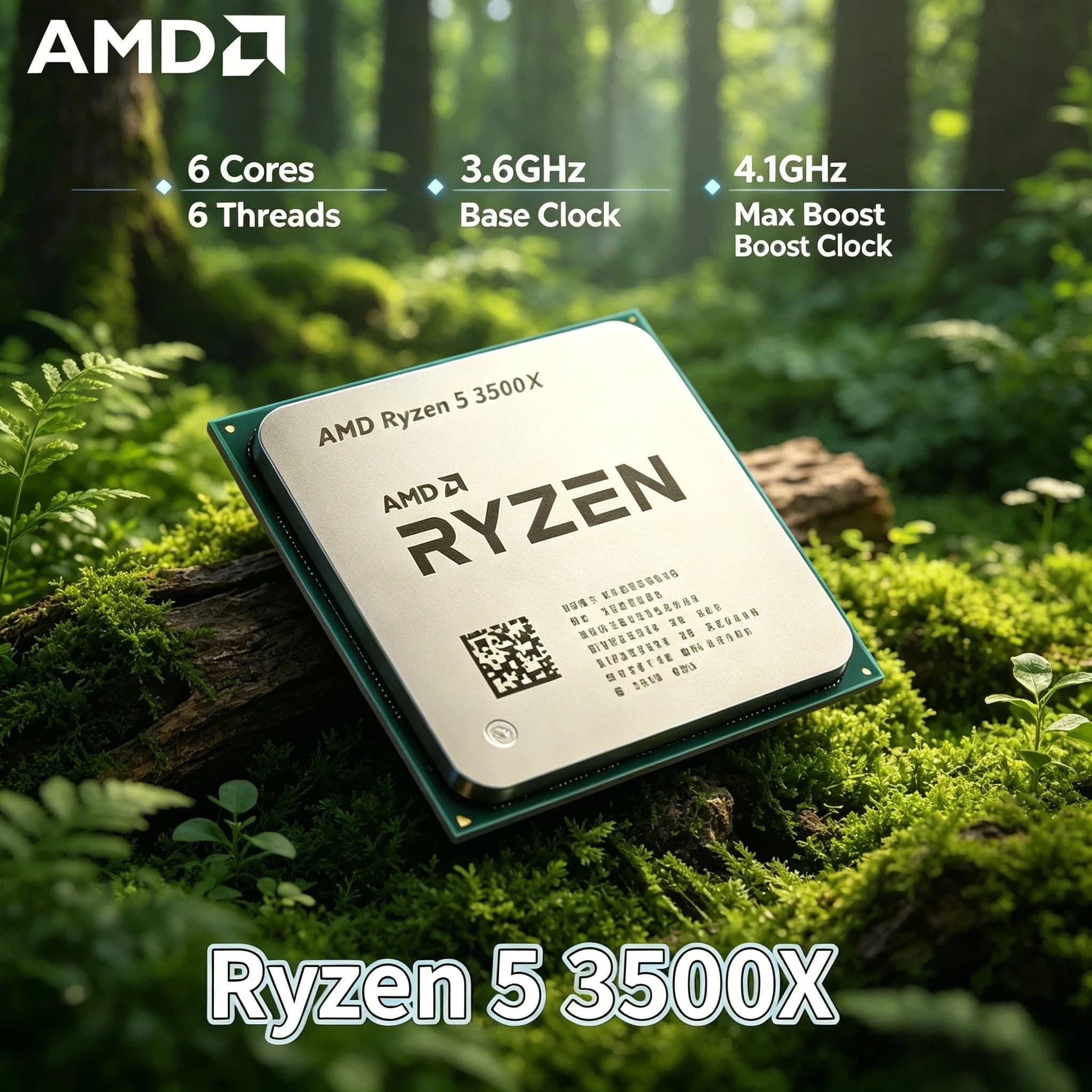 AMD Ryzen 5 3500X 3.6GHz 6 Core 6 Thread Processor 7nm 65W L3 32M Socket AM4 Without Package Pro Max Gaming Desktop