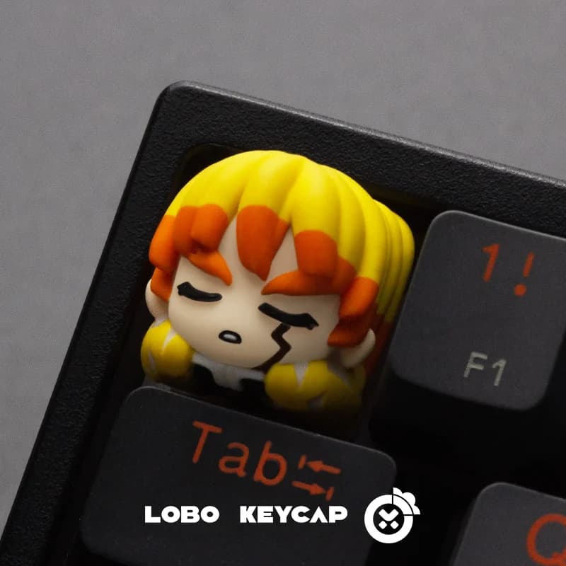 Keycaps per Tastiera Meccanica Fai-da-Te Agatsuma Zenitsu, Keycaps Personalizzati per Tastiera Meccanica Cross-Axis, Regalo Giocattolo per PC