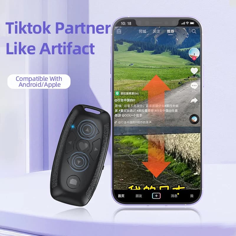 Controller per fotocamera Selfie Stick Bluetooth multifunzionale ricaricabile per IPhone Xiaomi Samsung Android Phone telecomando universale
