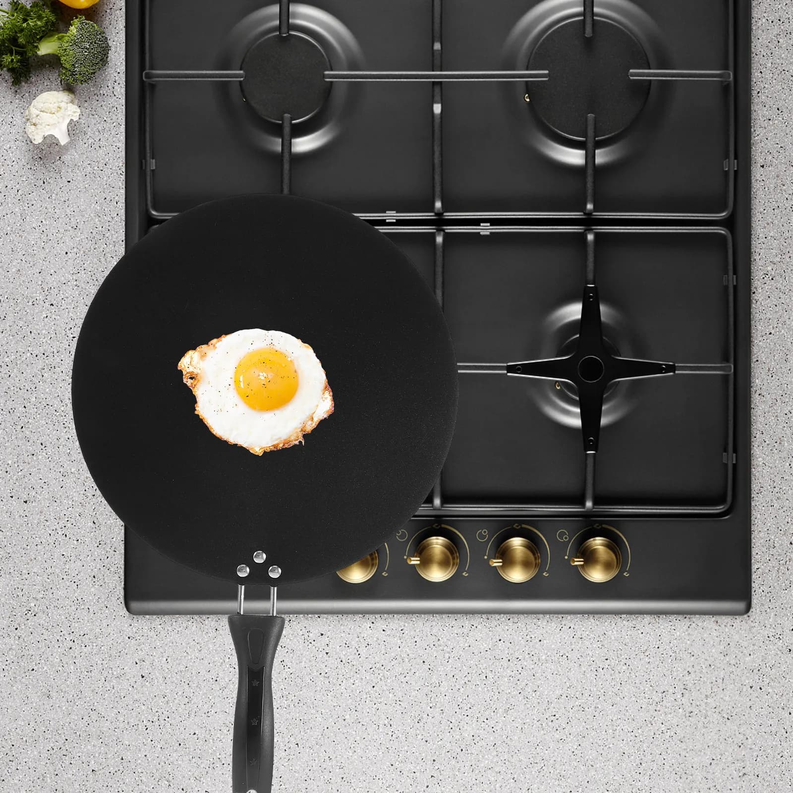 Padella Antiaderente 30cm Superficie Liscia Facile da Pulire Portatile per Uova Chapati Roti Tortilla Bistecche per Casa Ristorante Cucina