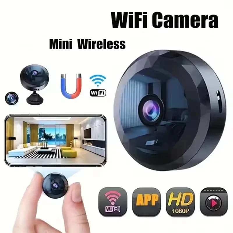 Telecamera di Sorveglianza WiFi Mini Diamond Monitor 1080P HD Videocamera Registratore con Visione Notturna a Infrarossi Telecamera di Sicurezza Intelligente per Casa