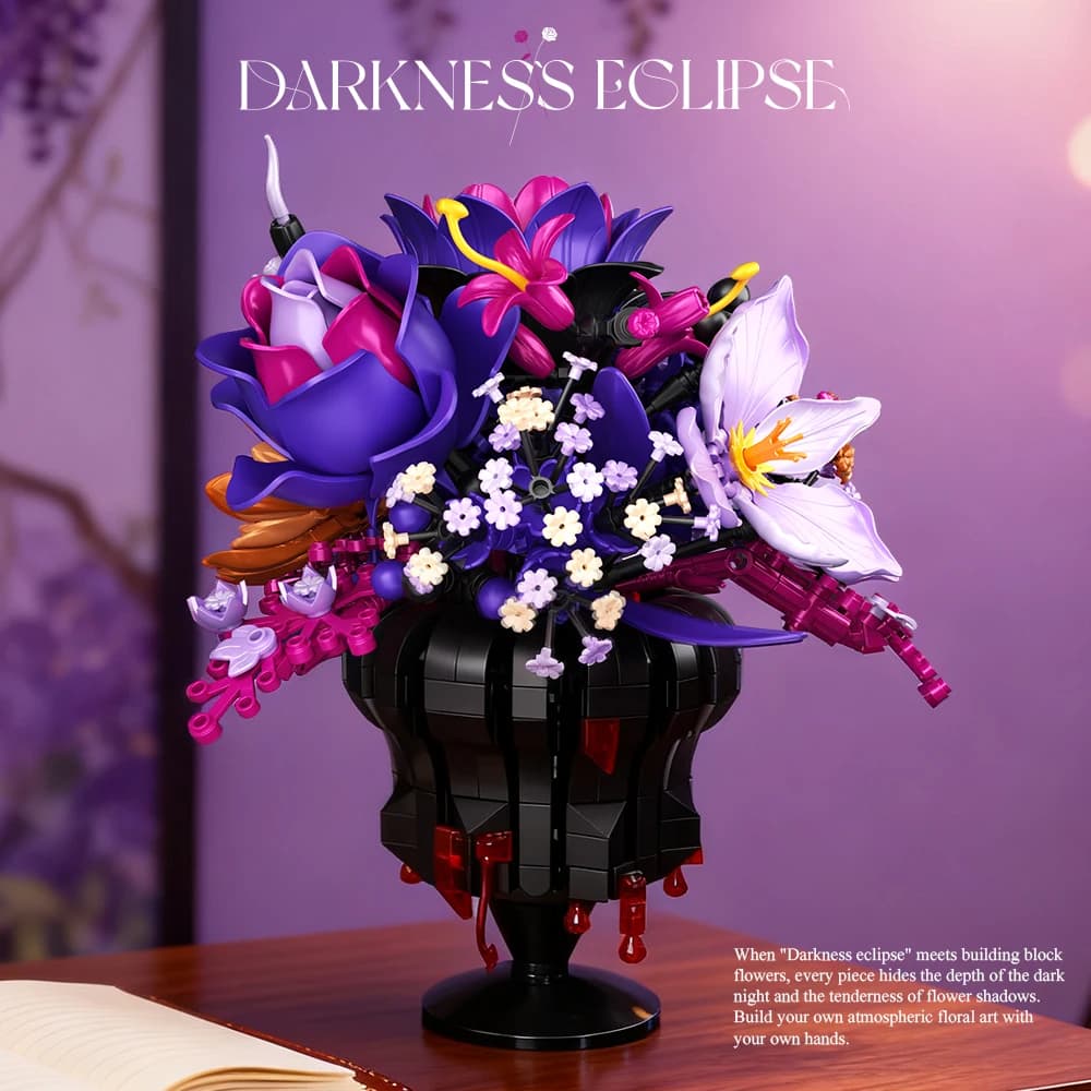 947PCS Romantic Flower Bouquet Building Blocks Preserved Flowers Vase Model Bricks Desktop Decoration Kids DIY Toys Holiday Gift