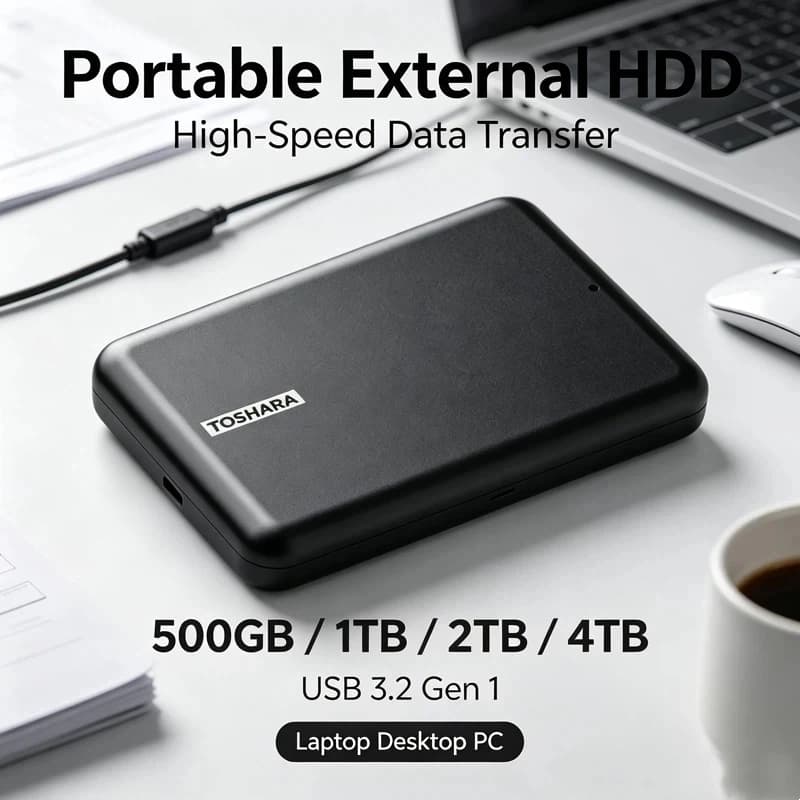 Canvio Basics A5 USB3.2 Slim Portable External HDD,500GB/1TB/2TB/4TB Black,Plug&Play,PC Laptop Mac,High Speed Media File Backup