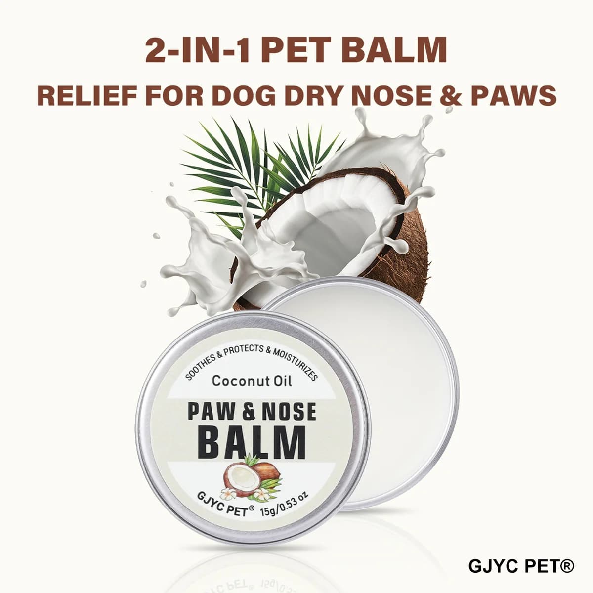 Balsamo per naso e zampe per cani al profumo di cocco | Crema Naturale per Zampe di Cani e Gatti | Crema Protettiva per Zampe, Riparazione Piedi Screpolati