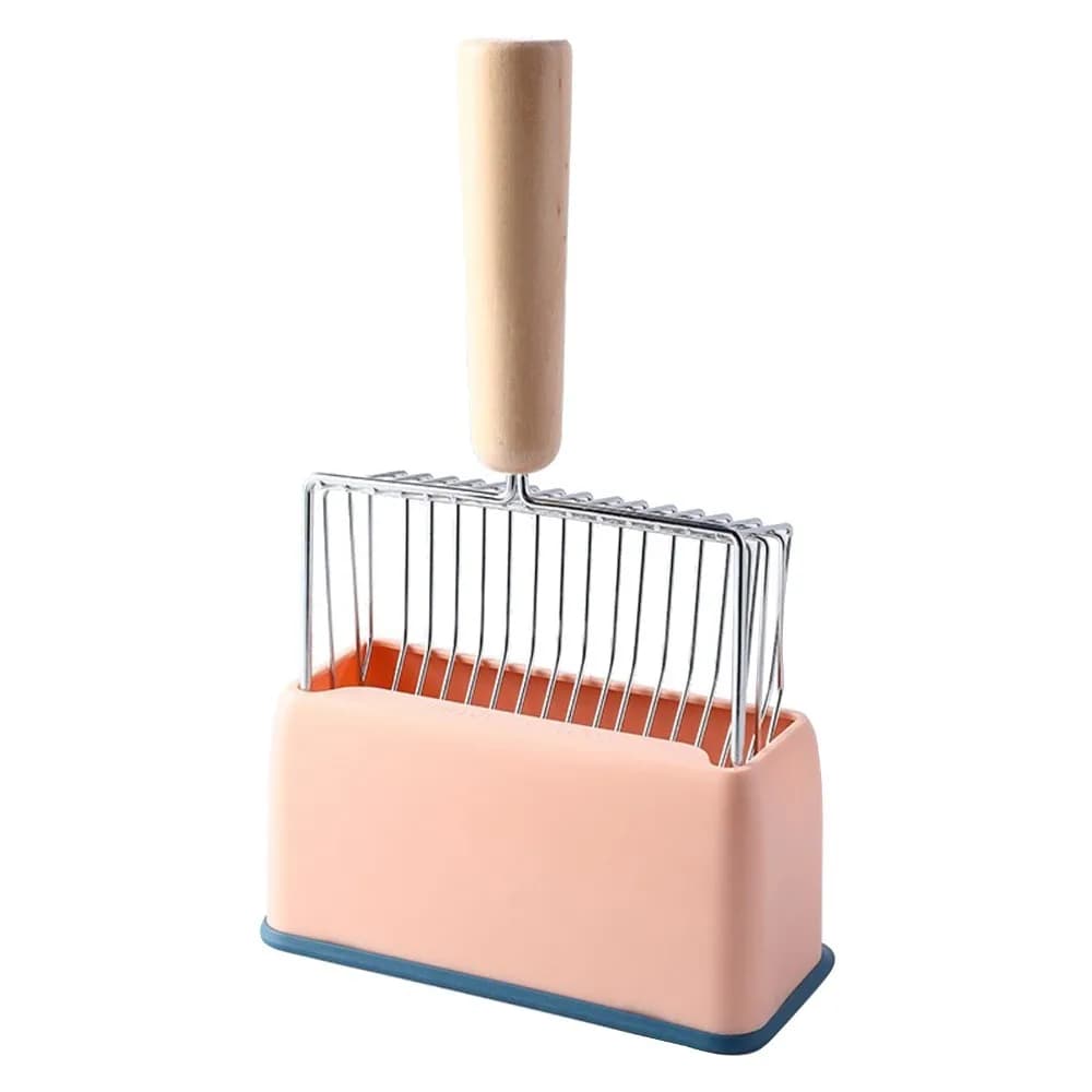 Durable Wood Handle Cat Litter Scoop Deep Shovel Long Handle Cat Pan Scooper Fast Sifting Litter Box Scooper for Kitten