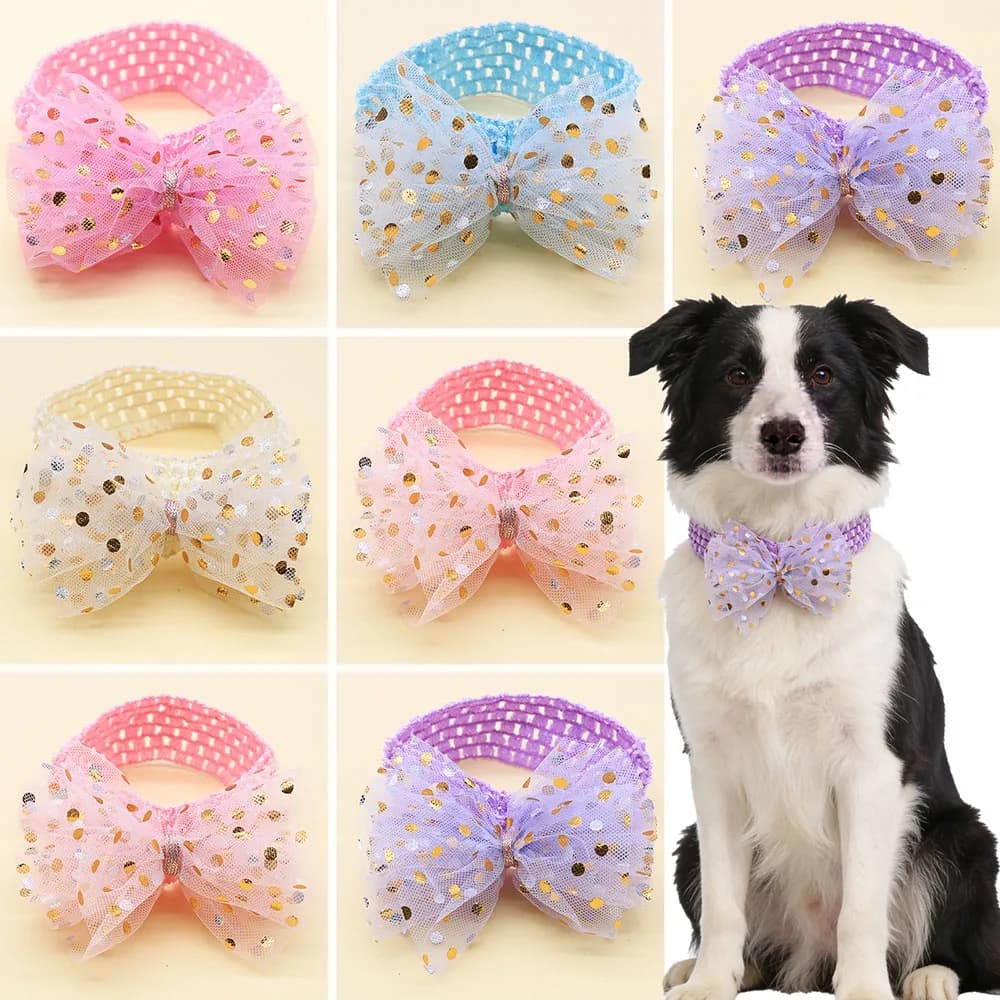 20/50 Pezzi Papillon in Pizzo Elastico Regolabile per Cani, Accessori per Toelettatura e Regali per Animali Domestici