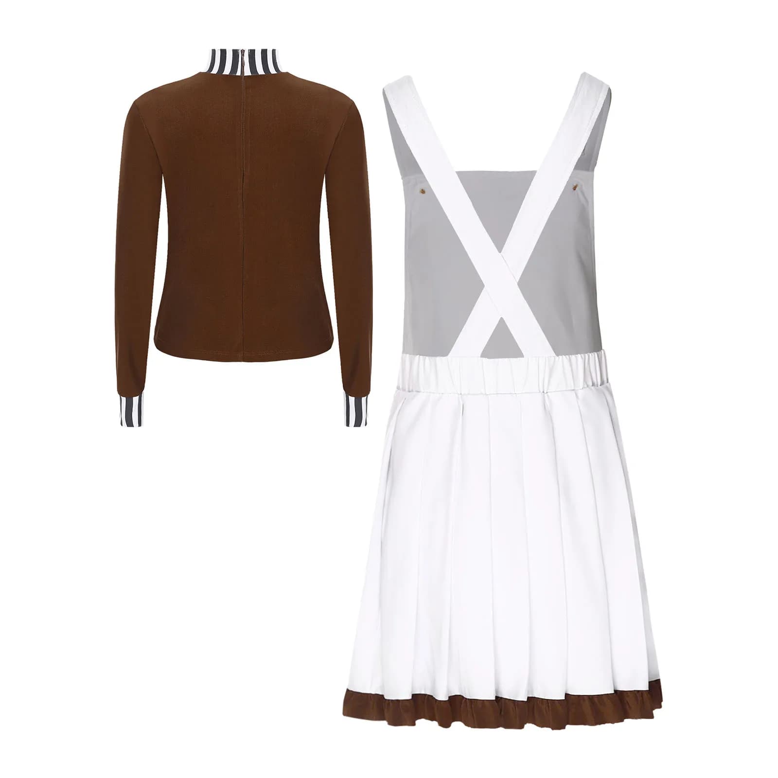 Costume cosplay per bambini e ragazze, per operaio di fabbrica, abiti di Halloween, top a maniche lunghe e orlo arricciato, abito a pieghe per feste a tema
