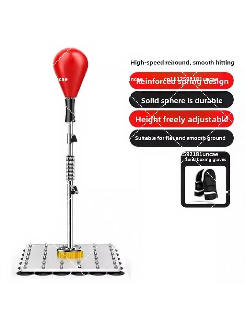 Adjustable Height Standing Punching Bag for Boxing Training, 24-Inch Base Tumbler Sandbag with Large Suction Cup, Vertical