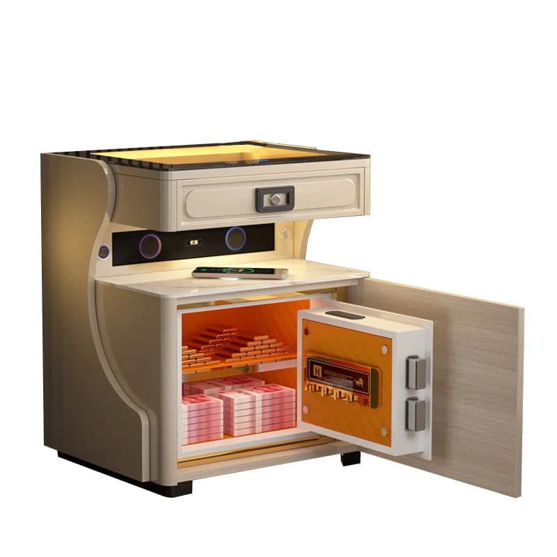 Cassaforte intelligente scavata con finitura verniciata da forno, serratura per impronte digitali e scatola portaoggetti con password, per camera da letto o soggiorno dell'appartamento