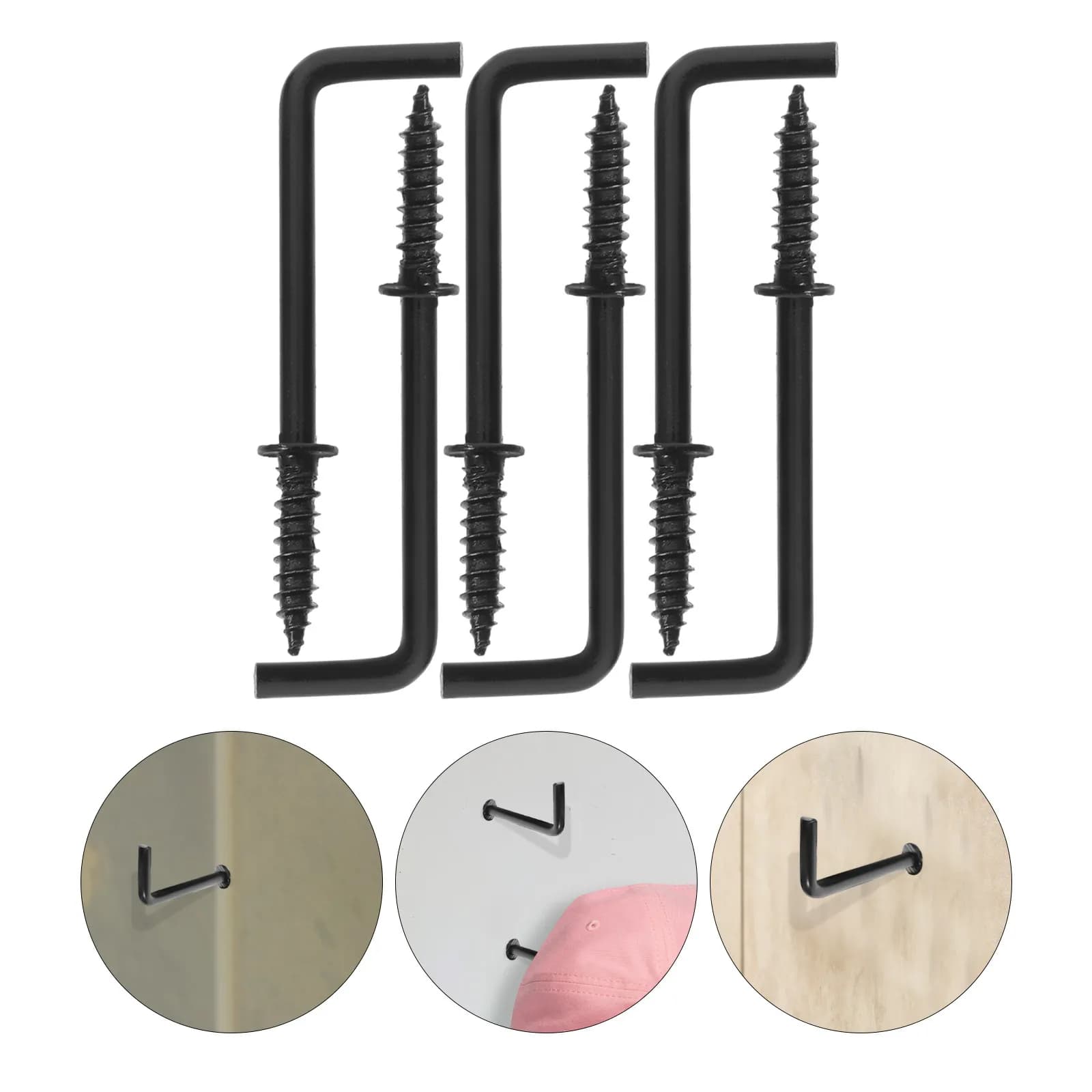 100Pcs Bendable L-Shaped Screw Hooks Self-Tapping Right Angle Metal Hooks for Hanging Picture Frames Artwork Decor Jewelry