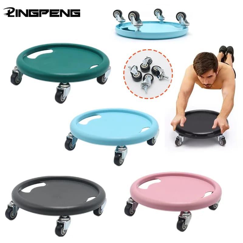 Abdominal Disk Skateboard Accessories Roller Plate Wheel Training Gym Abs Bench Exercise Fitness Stainless Steel Muscle
