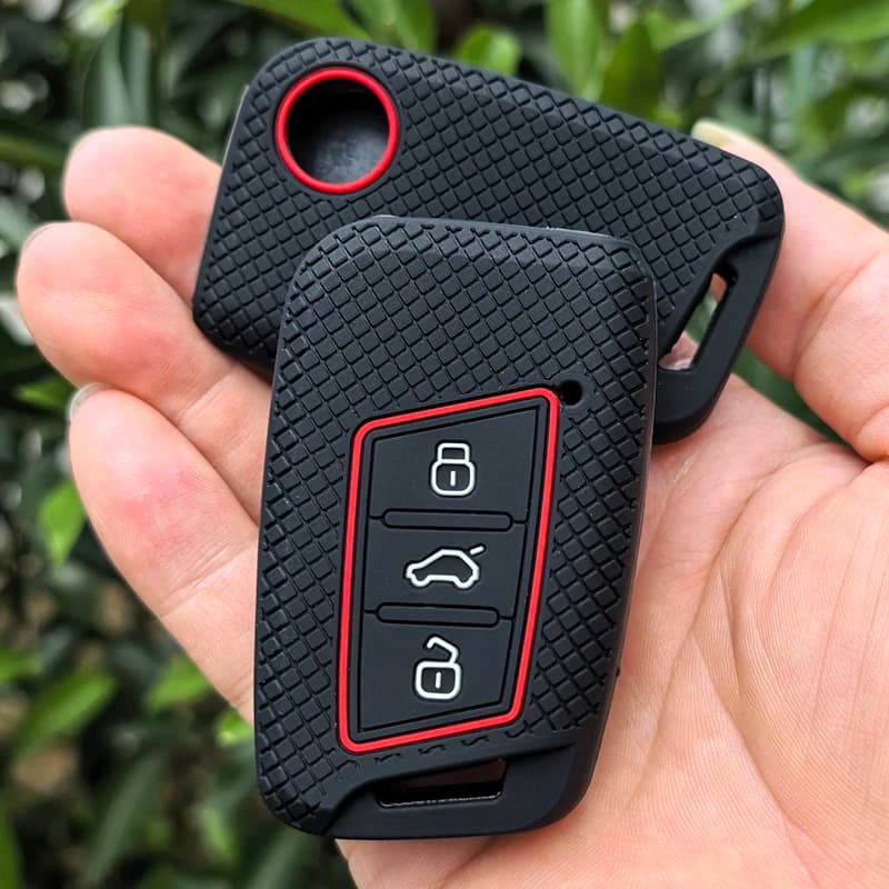 Silicone Car Key Case for VW Volkswagen Passat B8 Taos Polo Tiguan for Skoda Kodiaq Fabia Karoq Octavia Seat Ateca Key Cover