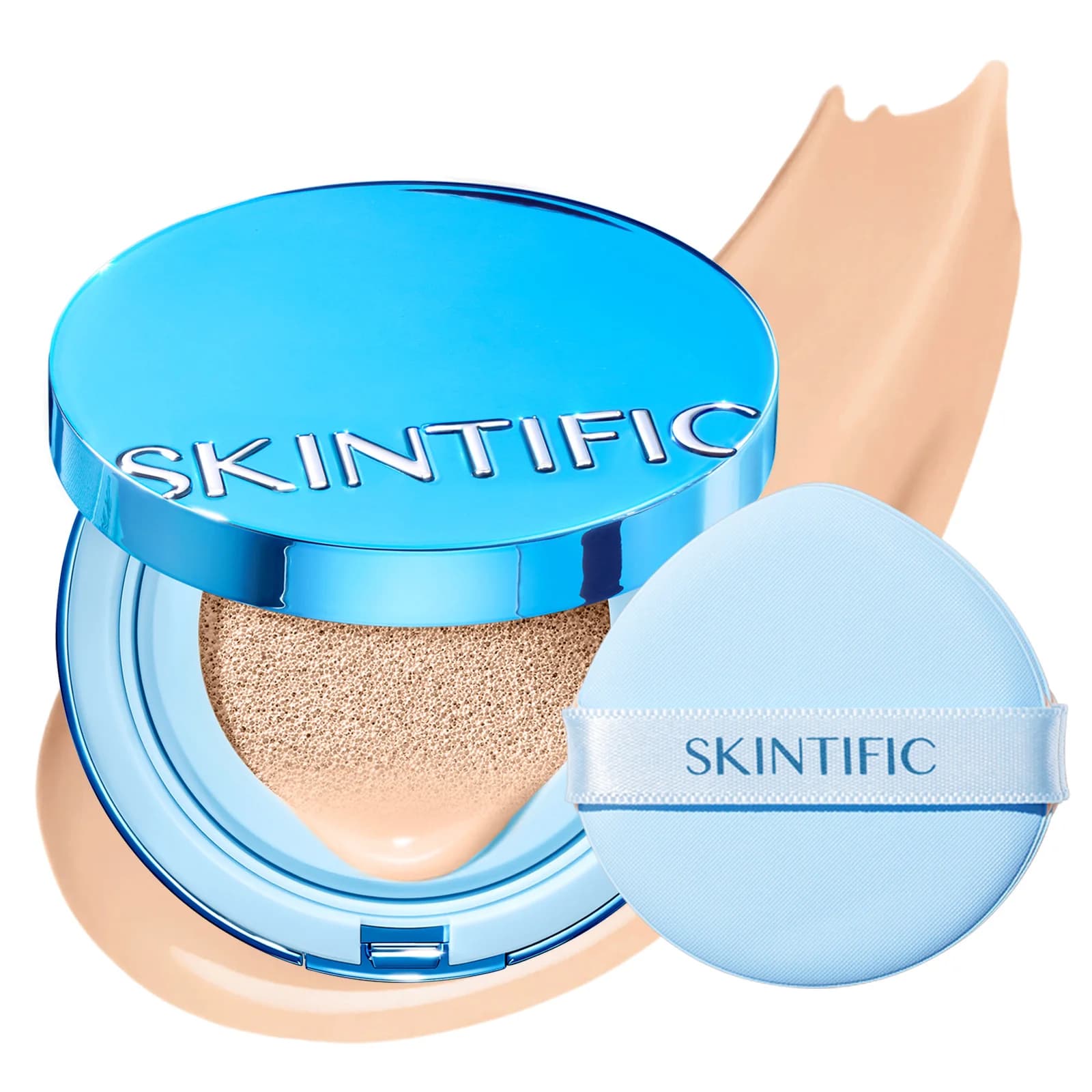 SKINTIFIC Perfect Stay Cushion – Fondotinta opaco effetto velluto, copertura totale, controllo dell'olio, trucco viso impeccabile a lunga tenuta