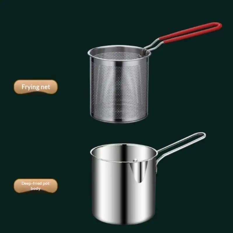 Universal Deep Frying Pot 304 Stainless Steel With Colino, Kitchen Pot Save-Space with Frying Network