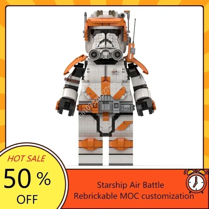 MOC Space Battle Casco Serie Comandante Megafigure Modello Puzzle personalizzato Tecnologia Assemblaggio creativo fai-da-te Giocattoli Regalo per bambini