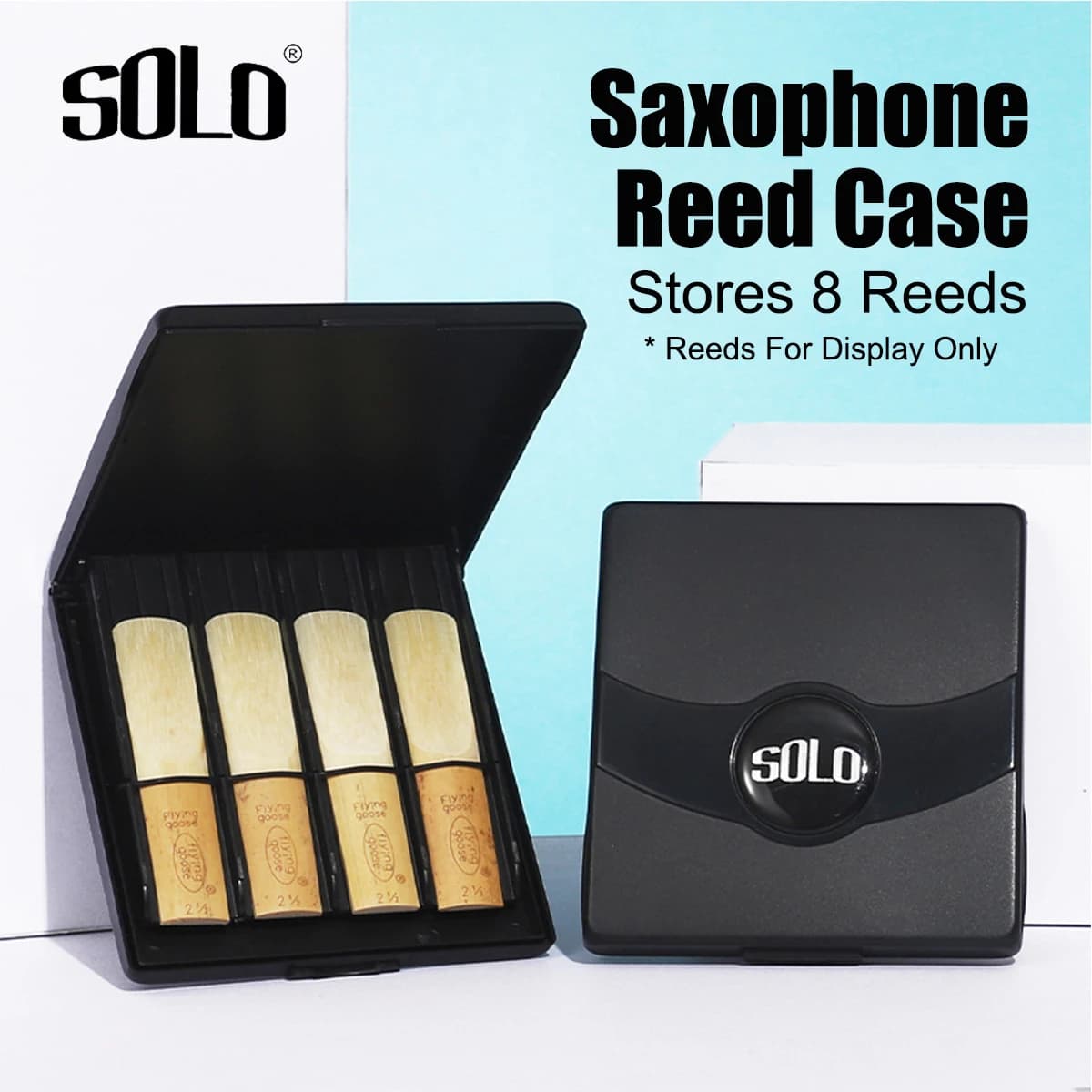 SOLO SR-85 Saxophone Reed Box – 8-Piece Capacity, Independent Slots, Anti-Dust, Portable, Fits Alto/Tenor/Soprano Reeds