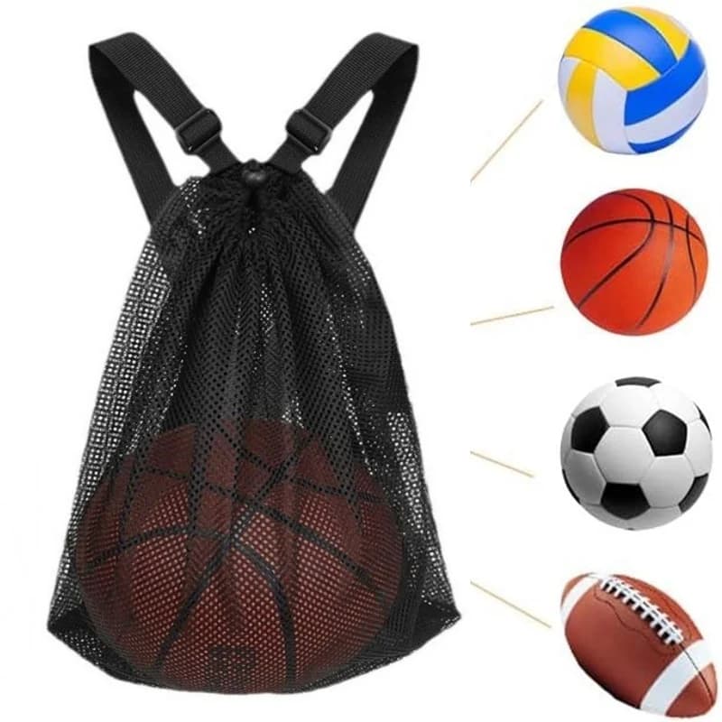 Zaino a Rete Grande Riutilizzabile con Coulisse, Borsa Portatile per Calcio, Basket, Sport, Palestra, Viaggi, Giocattoli, Shopping