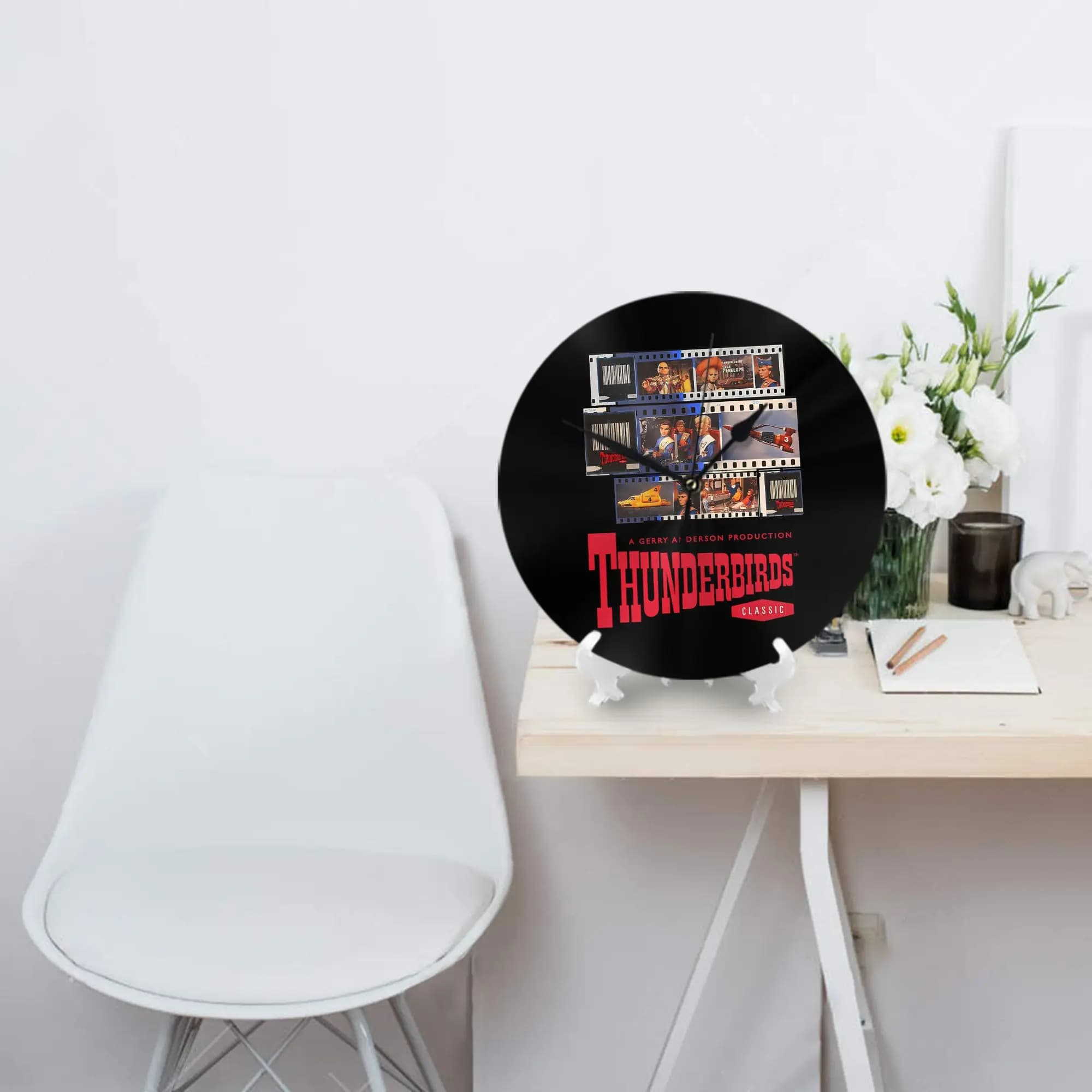 Thunderbirds Figures Wall clock with official license Fan Art Decorating room Silent round watch for bedroom Living room Kitchen Home